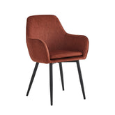 Chaise de salle à manger Levan - Velours rouge orange